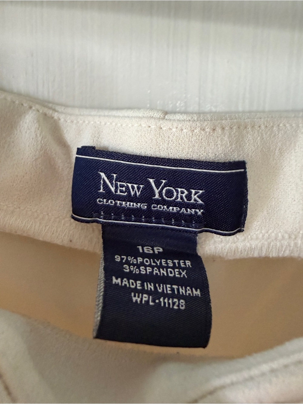 Cream High-Waist Paperbag Tie Pants NEW YORK CLOTHING COMPANY size 16P - Picture 5 of 7